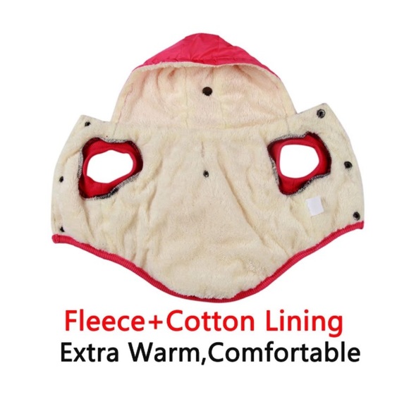 🎉HOST PICK | Luxe Boutique✨ New! Pink Fleece Lined Hooded Puffer Dog Jacket - Picture 3 of 9
